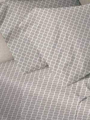 Παπλωματοθήκη Menta Εμπριμέ 530 Grey Υπέρδιπλη (230x250) SUNSHINEHOME