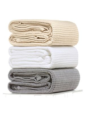 Κουβέρτα πικέ cotton Beige Μονή (165x265) SUNSHINEHOME - Image 3