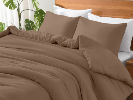 LINO ΣΕΝΤΟΝΙ BASICO MOCCA 100X200+30 80% Βαμβάκι 20% Πολυέστερ