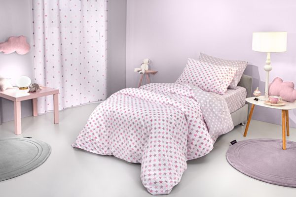 Σετ 3τμχ Παιδικά Σεντόνια Cosmos Pudra 165x250 της Guy Laroche (100% Cotton)