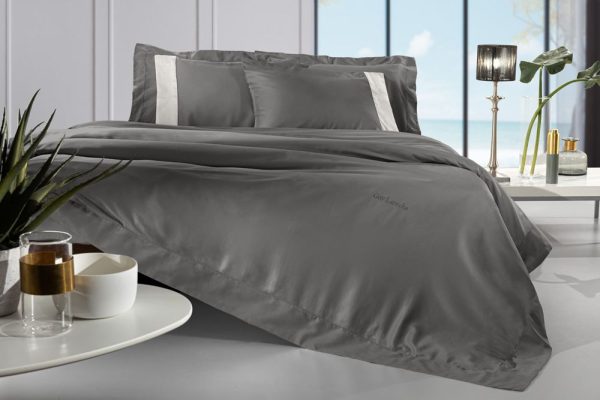 Σετ 3τμχ Παπλωματοθήκη Silky Anthracite 245x255 της Guy Laroche (100% cotton satin)