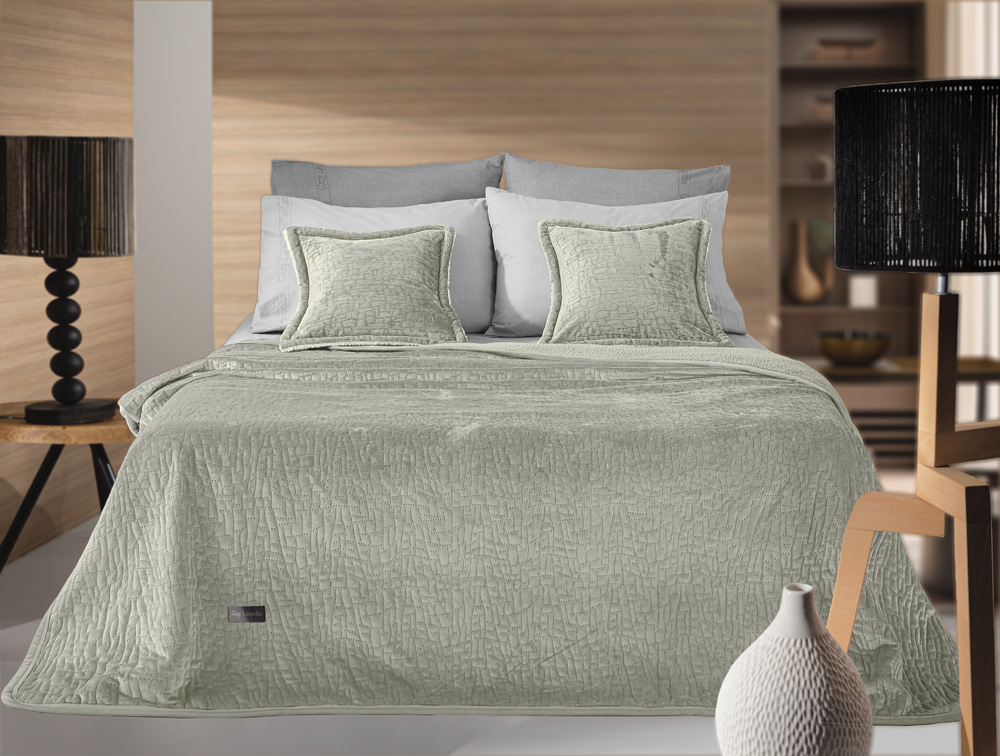1113086224022.jpg Σετ 2τμχ Κουβέρτα Bolzano Khaki 160x220 της Guy Laroche (100% Velvet Pol.) - Image 1