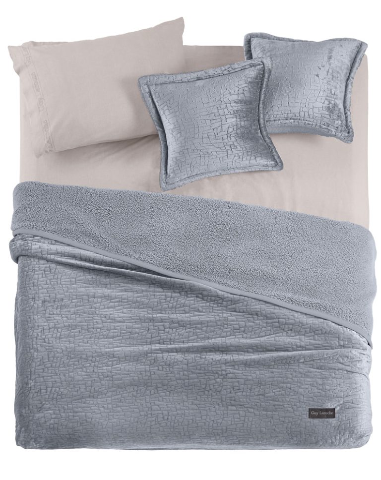 1113086224023.jpg Σετ 2τμχ Κουβέρτα Bolzano Silver 160x220 της Guy Laroche (100% Velvet Pol.) - Image 1