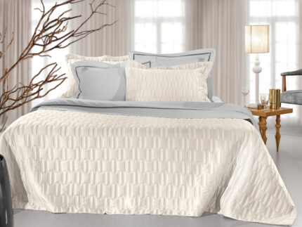 Σετ 3τμχ Κουβερλί Brick Ivory 240x250 της Guy Laroche (100% Microsatin)