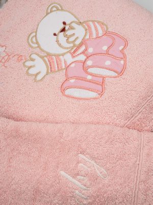 Σετ πετσέτες κεντητές Bear 04 Pink/Pink SUNSHINEHOME