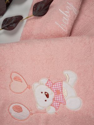 Σετ πετσέτες κεντητές Balloon 05 Pink/Pink SUNSHINEHOME