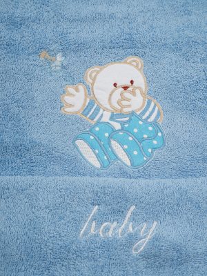 Σετ πετσέτες κεντητές Bear 04 Blue/Blue SUNSHINEHOME