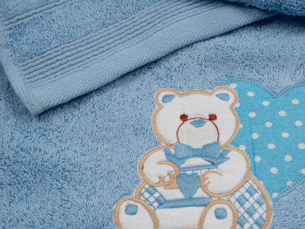 Σετ πετσέτες κεντητές Heart 10 Blue/Blue SUNSHINEHOME