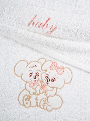 Σετ πετσέτες κεντητές Couple 06 White/Pink SUNSHINEHOME