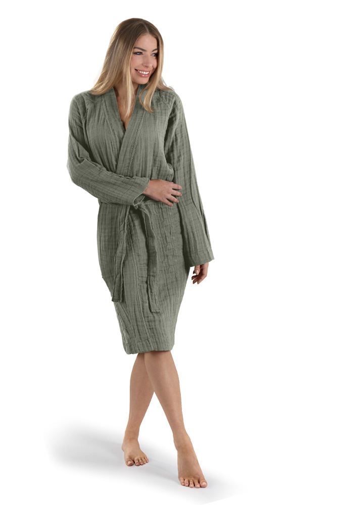 1131092122003.jpg Μπουρνούζι Supreme Khaki Small + Πουγκί Καλλυντικών της Guy Laroche (100% organic cotton) - Image 1