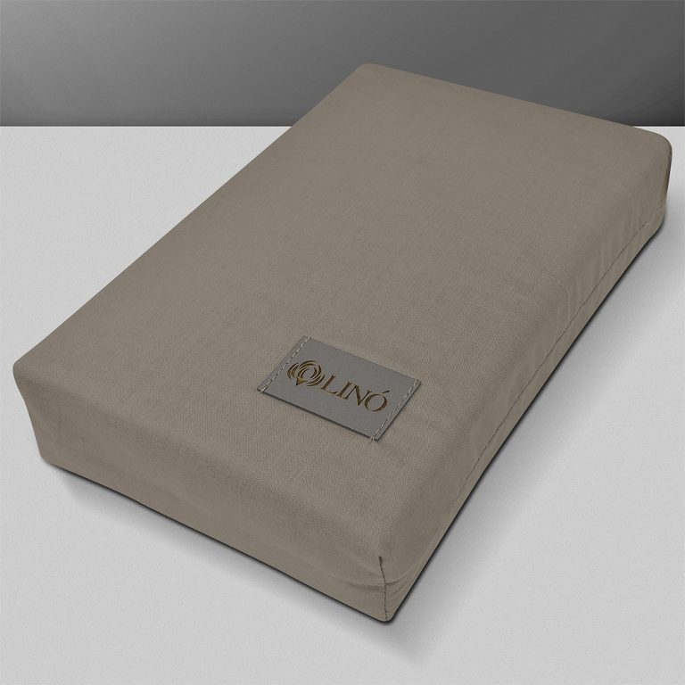 LINO ΣΕΤ ΣΕΝΤΟΝΙΑ MODERNA NEW TAUPE 100X200+32 100% Βαμβάκι - Image 2