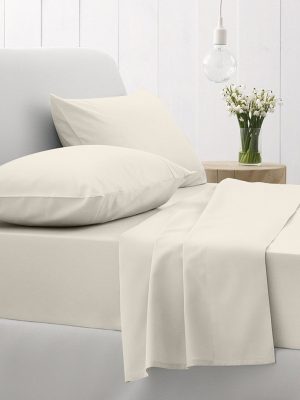 Σετ Σεντόνια Cotton Feelings 108 Ecru Μονό (165x270) SUNSHINEHOME
