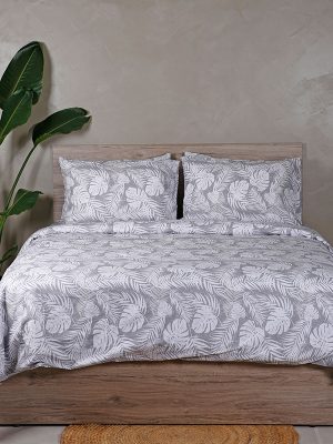 Σετ Σεντόνια Cotton Feelings 2038 Grey Διπλό με λάστιχο (150x205+30) SUNSHINEHOME