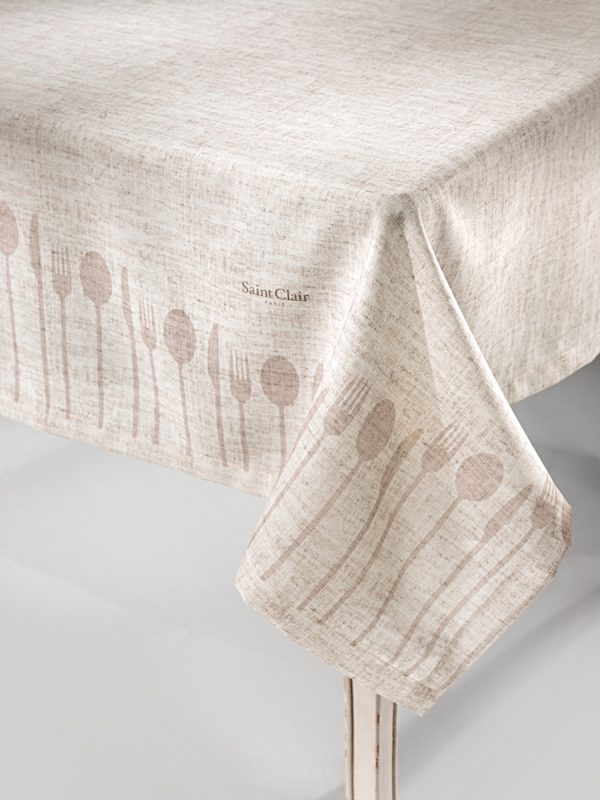 Αλέκιαστο/Αδιάβροχο Τραπεζομάντηλο 1007 Beige 145x145 της Saint Clair (100% Πολυεστέρας)
