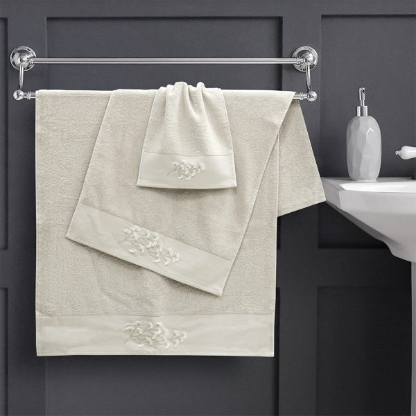 LINO ΣΕΤ ΠΕΤΣΕΤΕΣ BLOM GREY 3ΤΜΧ 100% Βαμβάκι
