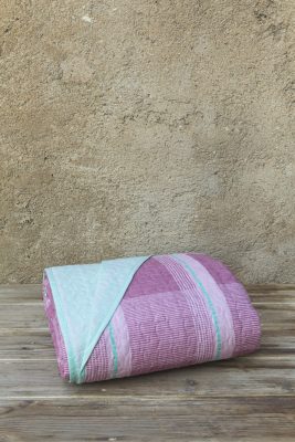 Κουβερλί Υπέρδιπλο - Plaid Purple της Kocoon Home 100% Cotton, 144 T.C. Υπέρδιπλο 220x245