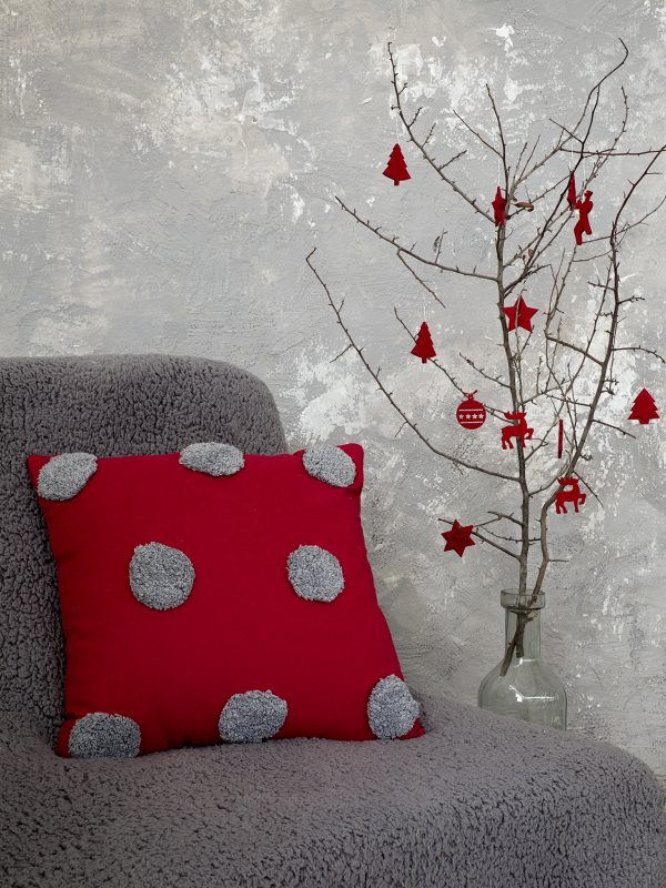 Διακοσμητικό μαξιλάρι 45x45 - Borla Red της Nima Home 100% Cotton Μαξιλάρι 45x45
