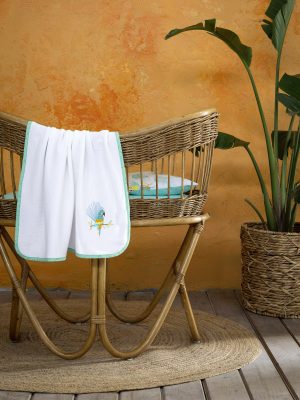 Κουβέρτα Πικέ 80x110 - Macaw της NIMA Bebe 100% Cotton Λίκνου 80x110