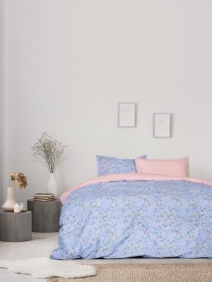 Κουβερλί Υπέρδιπλο - Zinia Blue της Kocoon Home 50% Cotton - 50% Polyester, 144 T.C. Υπέρδιπλο 220x240