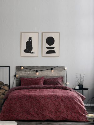 Σετ Σεντόνια Μονά - Zola Bordeaux της Kocoon Home 100% Cotton, 144 T.C. Μονά (2 x 160x270 + 1 Μαξιλαροθήκη 52x72)