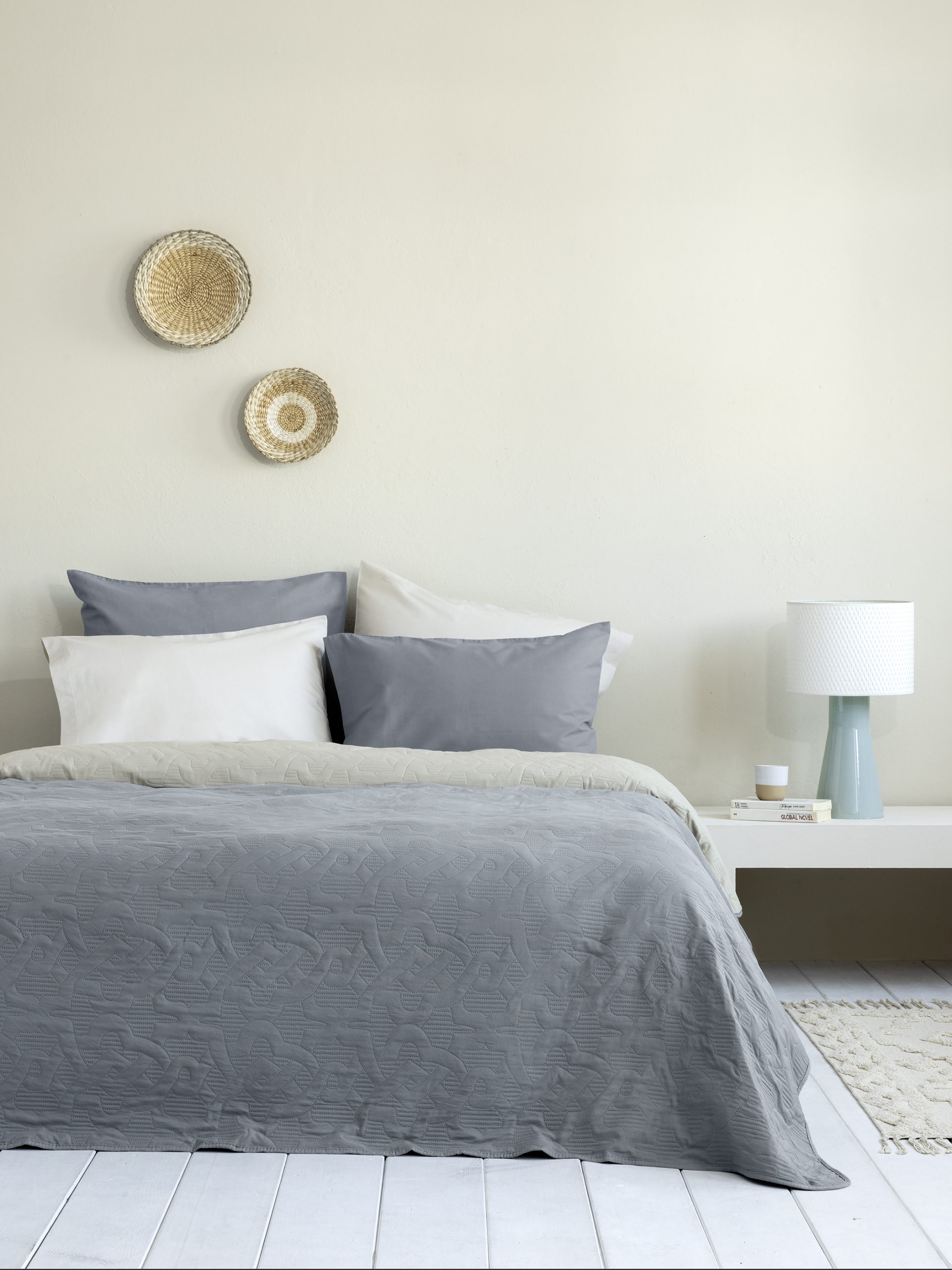 5206482129078.jpg Κουβερλί Υπέρδιπλο 220x240 - Avana Oat Beige / Medium Gray της Nima Home 100% Microfiber Υπέρδιπλο 220x240 - Image 1