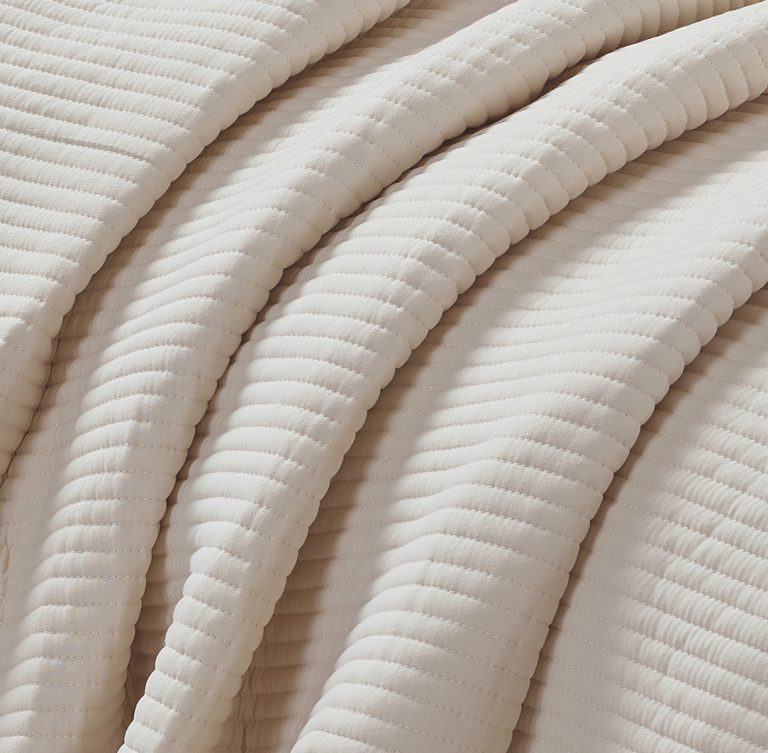 Armony (Beige) Bedspread 100% prewashed & καπιτονέ κέντημα / ruffle 260x240 Liolios Home - Image 4