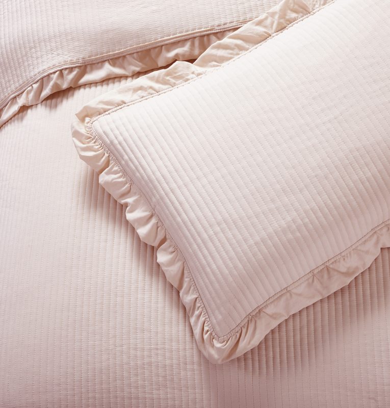 Μαξιλαροθήκες Armony (Pink) καπιτονέ κέντημα / ruffle Μαξ/θήκες 50x70/2τεμ Liolios Home - Image 3
