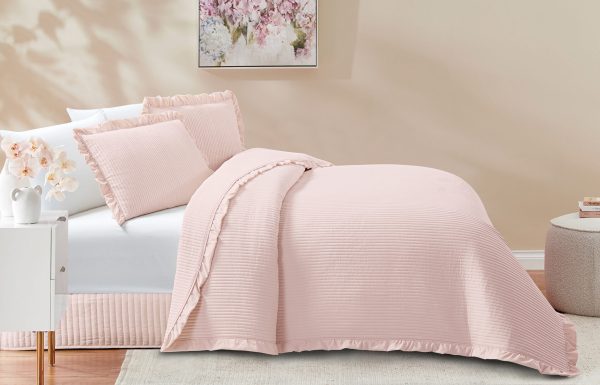 Μαξιλαροθήκες Armony (Pink) καπιτονέ κέντημα / ruffle Μαξ/θήκες 50x70/2τεμ Liolios Home