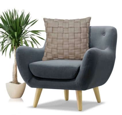 Clusp (Sandy Brown) Μαξιλάρι με γέμιση 100% cotton knitted Cushion 50x50 Liolios Home