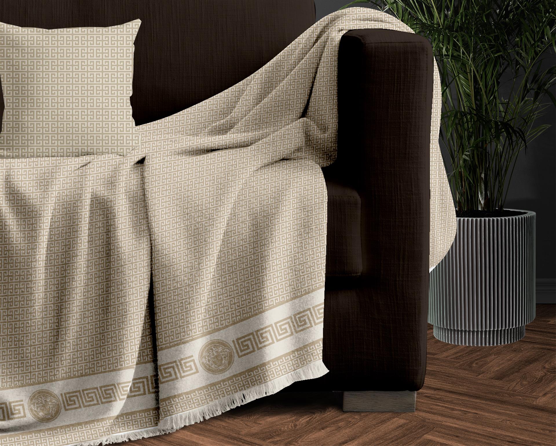 MEANDROS-BEIGE.jpg ΡΙΧΤΑΡΙ MEANDROS BEIGE1 180Χ250 100% CHENILLE Makis Tselios - Image 1