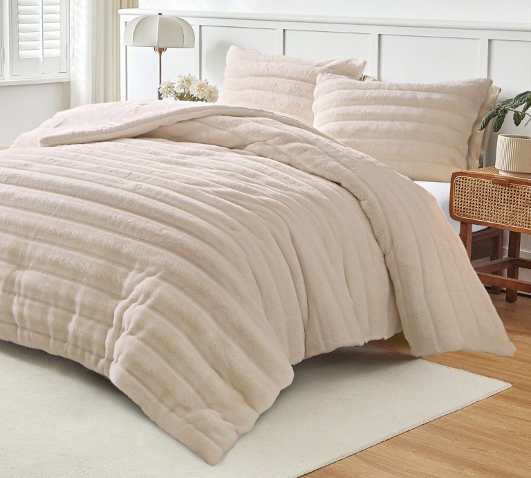 Volcano (Taupe) Κουβερτοπάπλωμα 100% rabbit fur 260x240 Liolios Home - Image 1