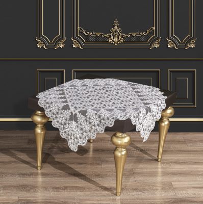 LUX DAISY-2 Χειροποίητο κέντημα σε τούλι 130x130 Liolios Home - Image 4