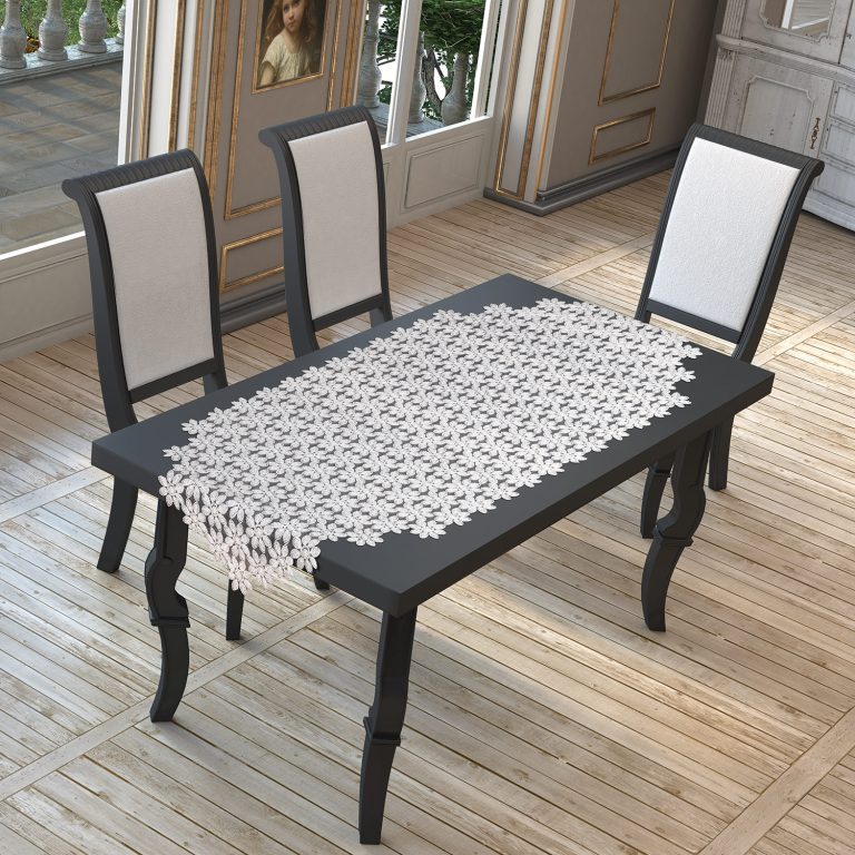 LUX DAISY-2 Χειροποίητο κέντημα σε τούλι 130x130 Liolios Home - Image 3