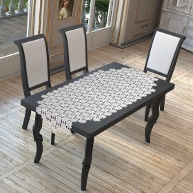 LUX DAISY-2 Χειροποίητο κέντημα σε τούλι 85x85 Liolios Home - Image 3