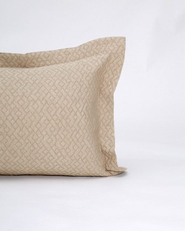 3D Ζακάρ Oxford Μαξιλαροθήκη Γεωμετρικό Pattern Augerinos σε 6 Αποχρώσεις 45x45 5cm Άμμου της Pennie - Image 2