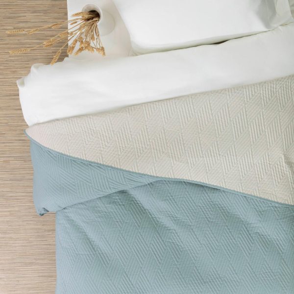 Κουβερλί Diamond Υπέρδιπλο 220 x 240 cm 100% Πολυέστερ Ροζέ-Εκρού BOREA