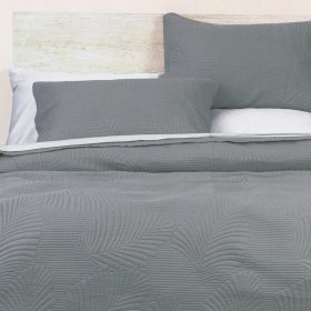 Κουβερλί Σετ Tropical Υπέρδιπλο 220 x 240 cm + (2) 50 x 70 cm 100% Πολυέστερ Γκρι BOREA - Image 8