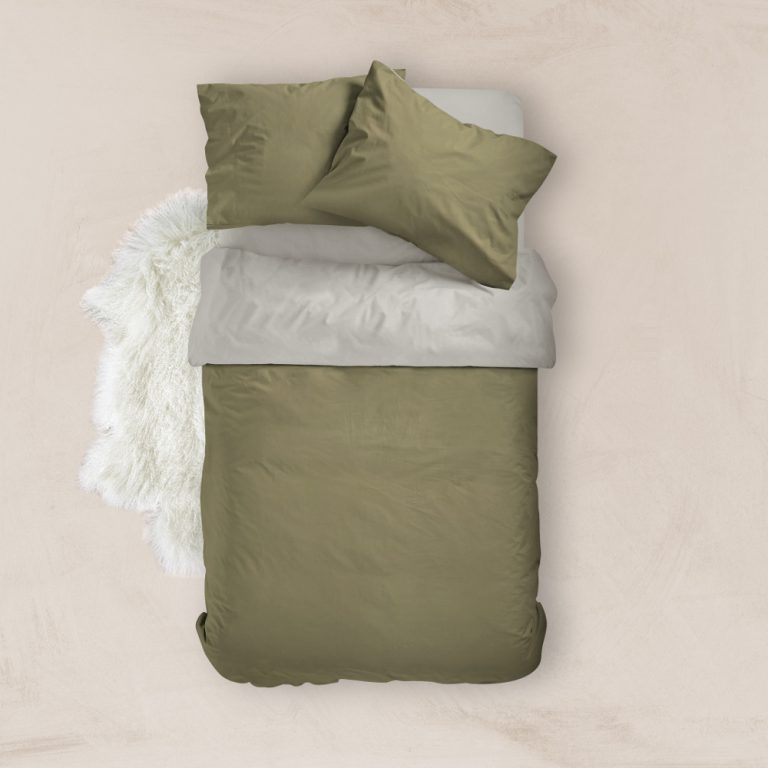 Παπλωματοθήκη Μονόχρωμη Solid Υπέρδιπλη 220 x 240 cm  100% Βαμβάκι Καφέ-Μπεζ BOREA - Image 3