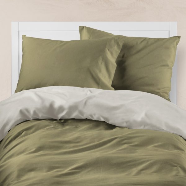 Παπλωματοθήκη Μονόχρωμη Solid Μονή 160 x 240 cm  100% Βαμβάκι Καφέ-Μπεζ BOREA - Image 2