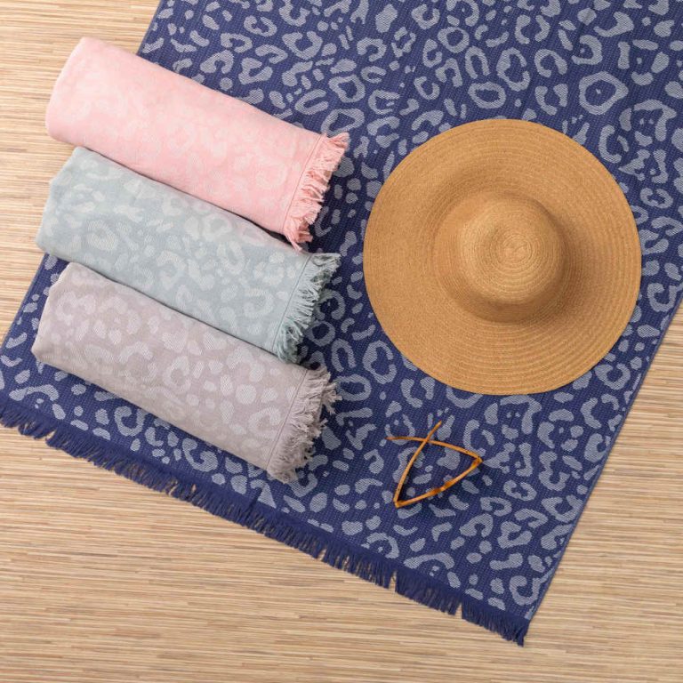 petseta-pareo-krossi-leopard.jpg Πετσέτα Παρεό Κρόσσι Leopard 90 x 160 cm 100% Βαμβάκι Κοράλ BOREA - Image 1