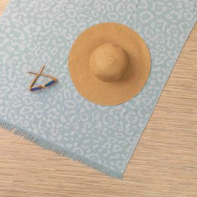 Πετσέτα Παρεό Κρόσσι Leopard 90 x 160 cm  100% Βαμβάκι Κοράλ BOREA - Image 2