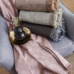 Ριχτάρι Πολυθρόνας 4 Season 180 x 150 cm 50% Σενίλ -50% Βαμβάκι Ροζέ BOREA