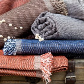 Ριχτάρι Πολυθρόνας 4 Season 180 x 150 cm 50% Σενίλ -50% Βαμβάκι Ροζέ BOREA - Image 2