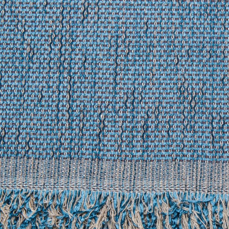 Ριχτάρι Πολυθρόνας 4 Season 180 x 150 cm  50% Σενίλ -50% Βαμβάκι Μπλε BOREA - Image 8