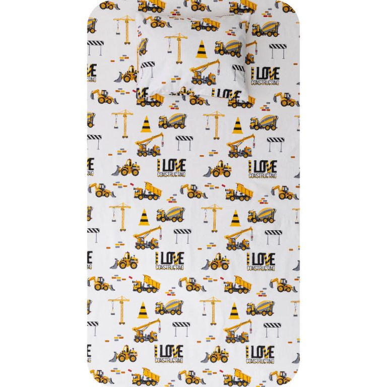 sentonia-kounias-set-construction.jpg Σεντόνια Κούνιας Σετ Construction (2) 120 x 160 cm + 30 x 40 cm  100% Βαμβάκι Λευκό BOREA - Image 1