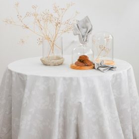 Τραπεζομάντηλο Βελονάκι Ηρώ 140 x 260 cm + (12) 45 x 45 cm  100% Βαμβάκι Λευκό BOREA - Image 3