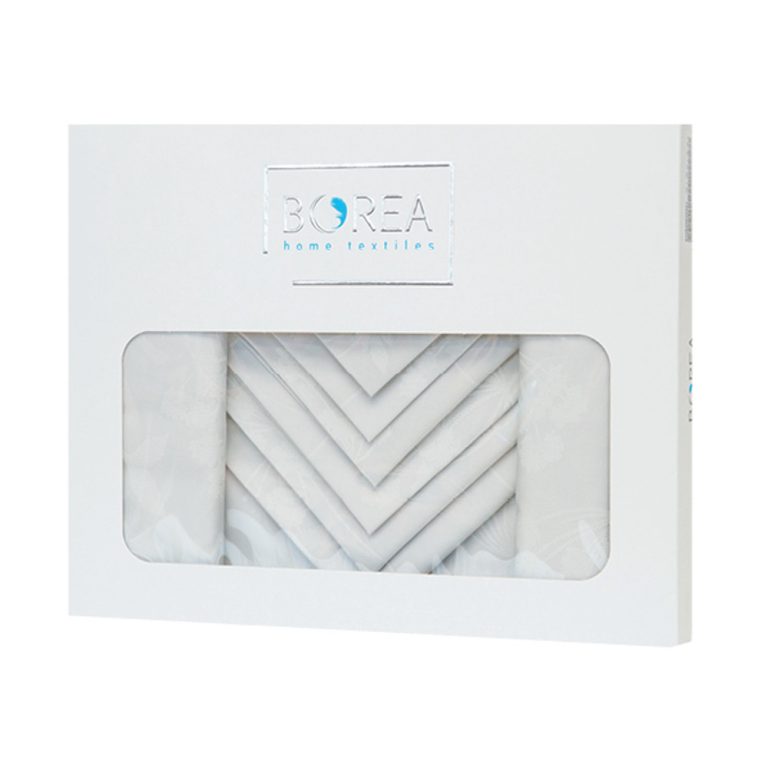 Τραπεζομάντηλο Ηρώ 140 x 180 cm + (6) 45 x 45 cm  100% Βαμβάκι Λευκό BOREA - Image 8