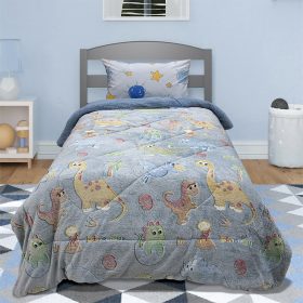 LINO ΚΟΥΒΕΡΤΟΠΑΠΛΩMA ΦΩΣΦΟΡΙΖΕ VOLCANO GREY-CIEL 160X220 100% Πολυέστερ - Image 2