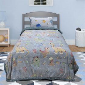 LINO ΚΟΥΒΕΡΤΑ FLEECE SHERPA ΦΩΣΦΟΡΙΖΕ VOLCANO GREY-CIEL 160X220 100% Πολυέστερ - Image 2