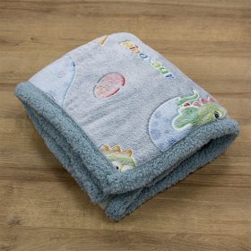 LINO ΚΟΥΒΕΡΤΑ FLEECE SHERPA ΦΩΣΦΟΡΙΖΕ VOLCANO GREY-CIEL 160X220 100% Πολυέστερ - Image 5